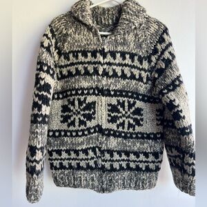 Vintage Cowichan Knit Hand knit sweater Cardigan Rare Native